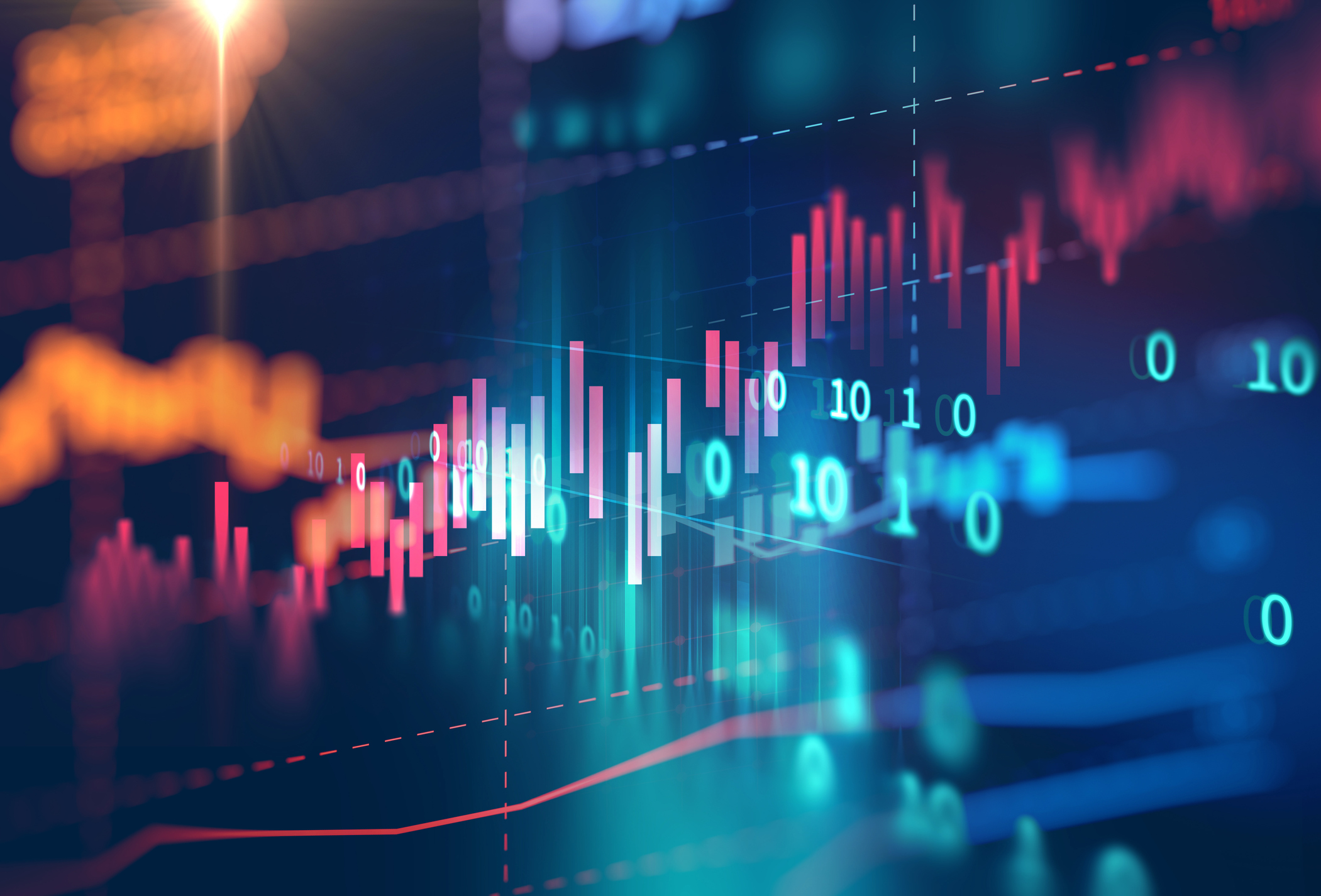 Financial stock market graph on technology abstract background 